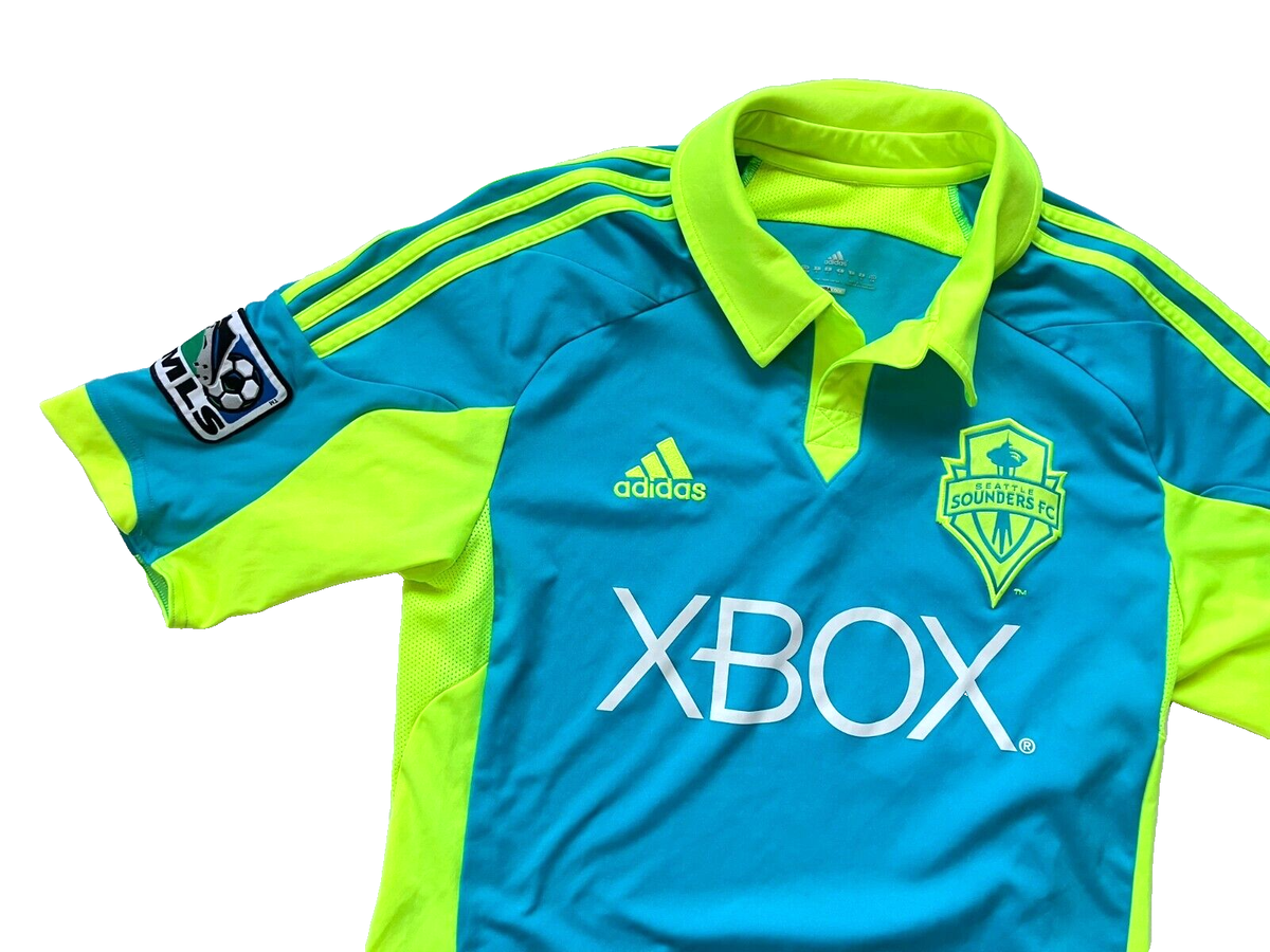Adidas SEATTLE SOUNDERS FC Neon/Blue XBOX MLS SOCCER JERSEY Fan