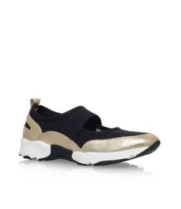 kurt geiger black and gold trainers