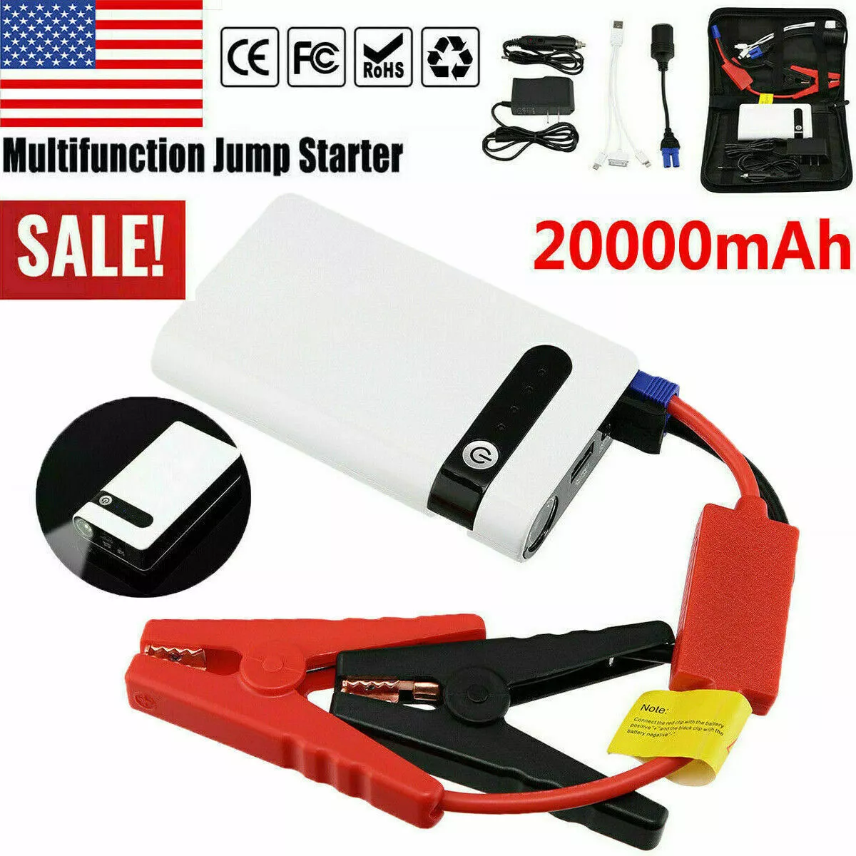 Car Jump Starter Automobile booster auto power supply jumper Emergent Start  Battery power charge 100% new