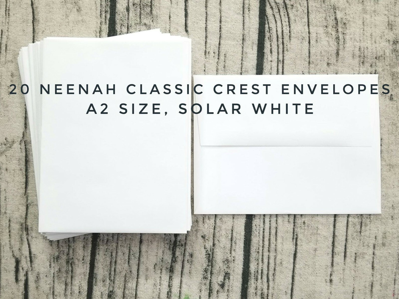 20 ct, sz A2 Neenah Classic Crest Envelopes Solar White, 70 Smooth