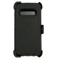 For Samsung Galaxy S10+Plus Defender Shockproof Case Cover w/ Belt Clip Black