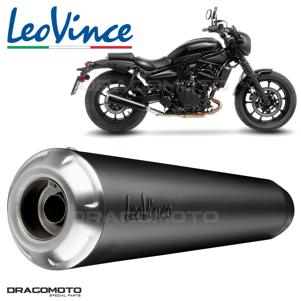 Pot Leovince Noir Classic Kawasaki Eliminator 500 2024 en acier inoxydable brossé