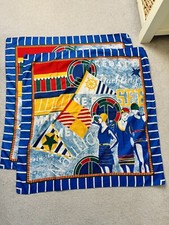 Italian 50s 60s Regata Nautica Jachting Print Vintage Square Scarf