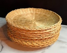 Wicker Rattan Woven 9.5" Paper Plate Holders Lot of 8