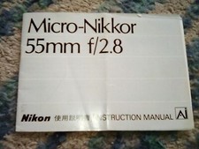 NIKON NIKKOR 55mm F2.8 MICRO LENS INSTRUCTION MANUAL BOOK NIPPON KOGAKU K.K.