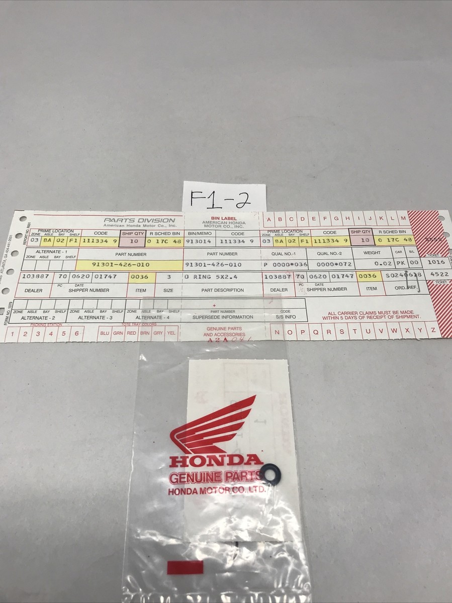 HONDA “NOS” O-RING Seal OEM 91301-426-010 (F1-2) | eBay