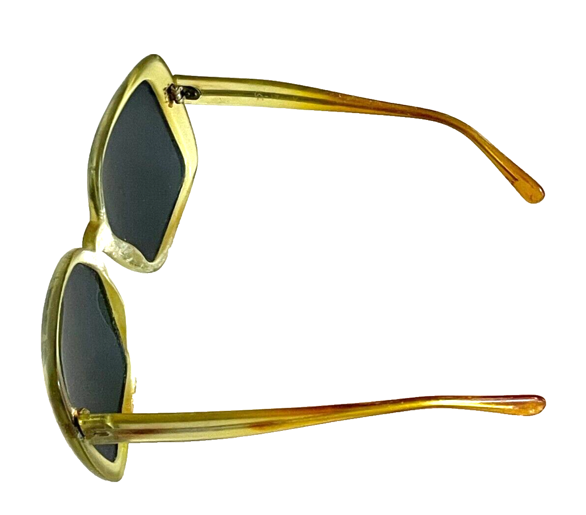 Vintage 1960s Piave Italy Translucent Straw Grass Bugeye Sunglasses 1960 main image 3