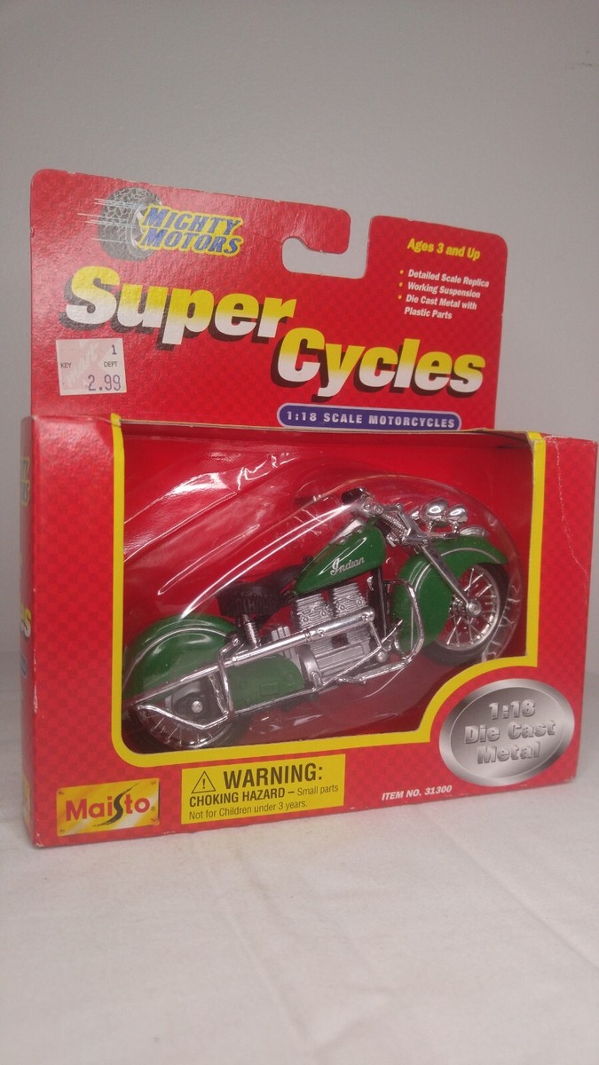 5本セットnoe Maisto Mighty Motors Super Cycles Green Indian Motorcycle 1:18