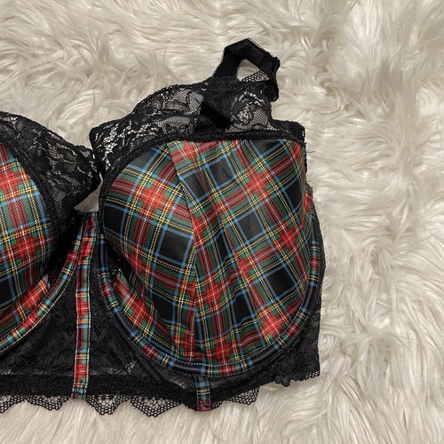 Adore Me 38H BH kariert Demi Longline Bügel Rückenverschluss - Bild 2 von 7