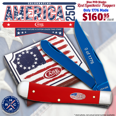 CASE XX KNIVES USA AMERICA 250 RED SYNTHETIC TRAPPER KNIFE