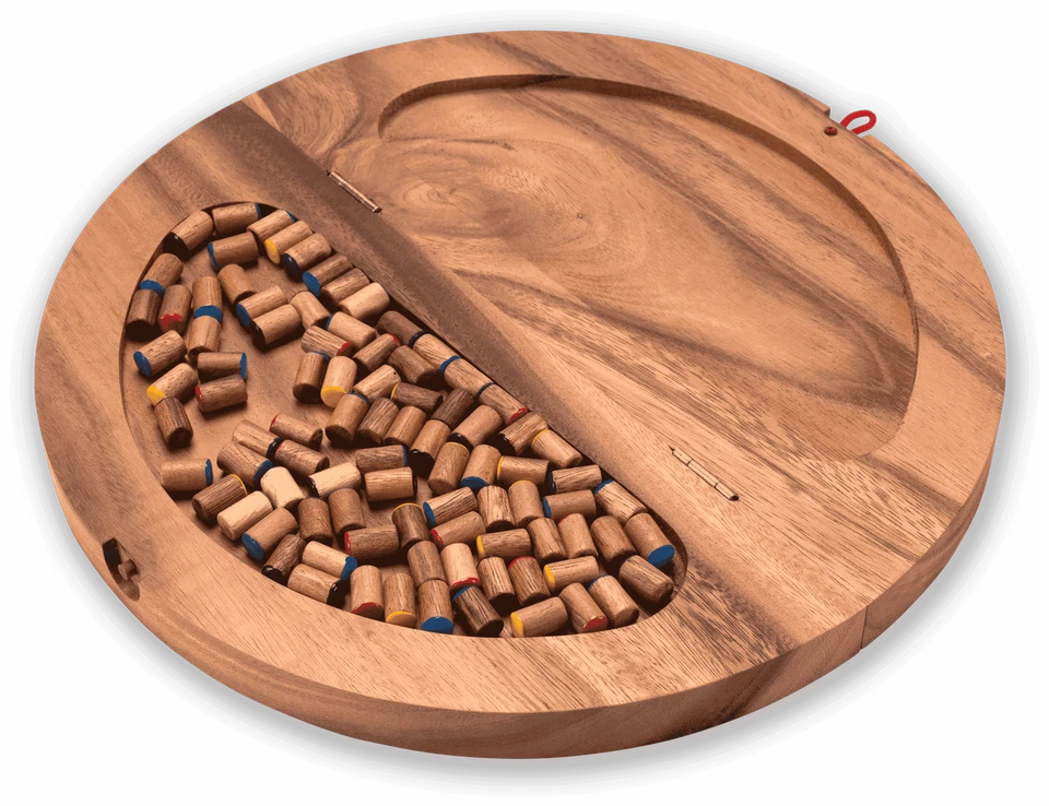 Halma XL rund – Stern-Halma / Chinese Checkers aus edlem Samena-Holz für 2 bis 6 - Bild 3 von 4