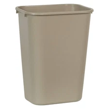 RUBBERMAID COMMERCIAL PRODUCTS FG295700BEIG Trash Can,Rectangle,10-21/64 gal.,Be