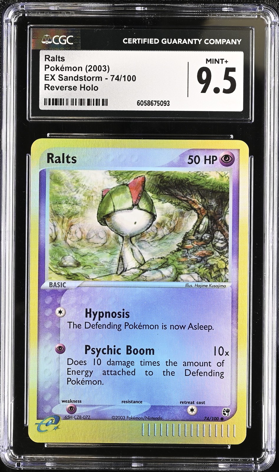 CGC 9.5 MINT+ Ralts 2003 EX Sandstorm 74/100 Reverse Holo Pokemon Card