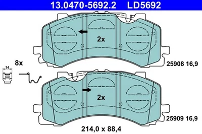 ATE 13.0470-5692.2 Bremsbelagsatz Scheibenbremse für VW Audi - Bild 1 von 4