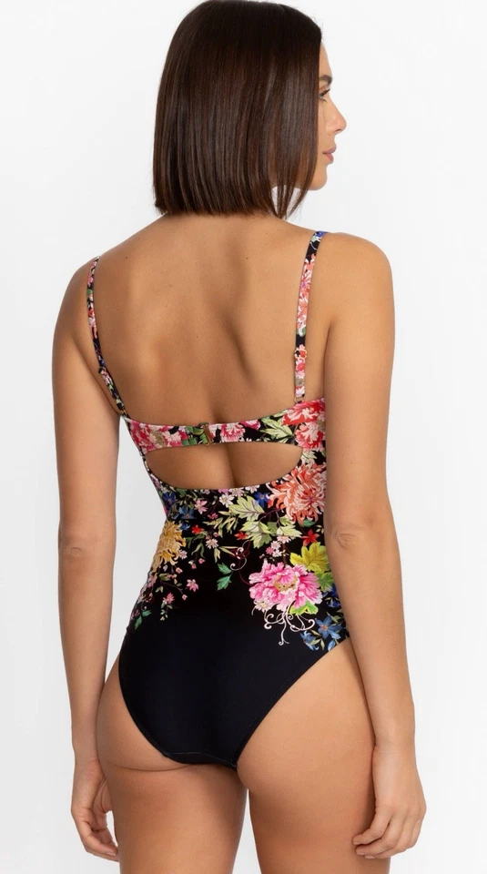 Maiô Johnny Was Metalli Notte buraco na fechadura peça única tamanho XS novo com etiquetas floral - Imagem 3 de 4