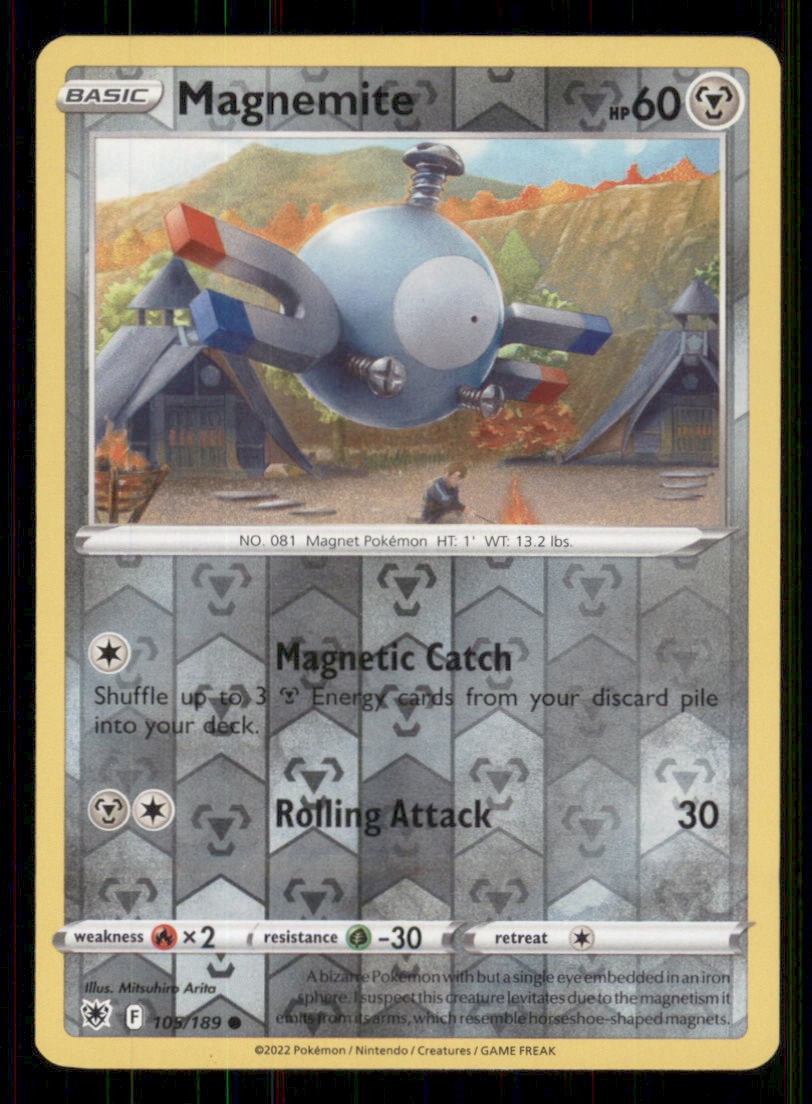 Magnemite SWSH10: Astral Radiance #105/189 Common Reverse Holo Pokemon LP