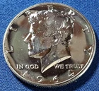 A Accented Hair 1964 Proof Kennedy Silver Half Dollar JFK. Straight From Set