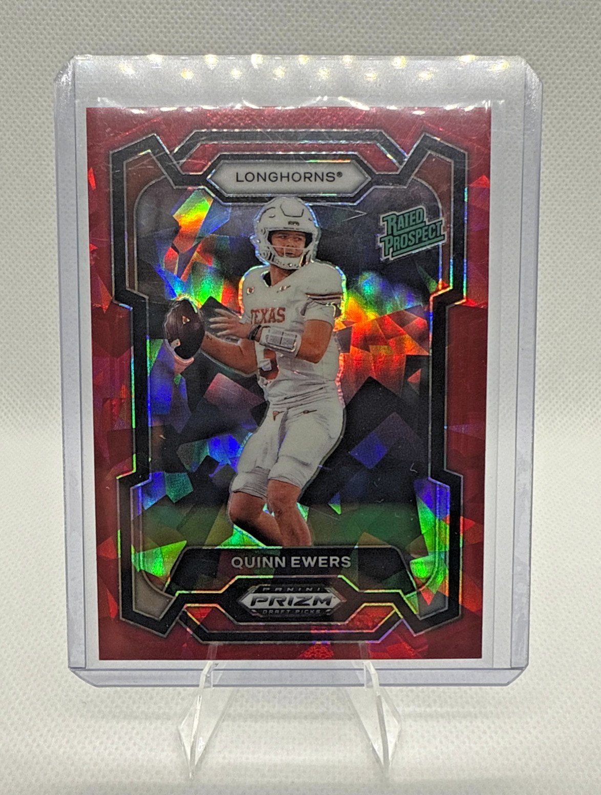 2024 Panini Prizm Draft Picks Quinn Ewers Rated Prospect Red Ice Prizm #191 (RC)
