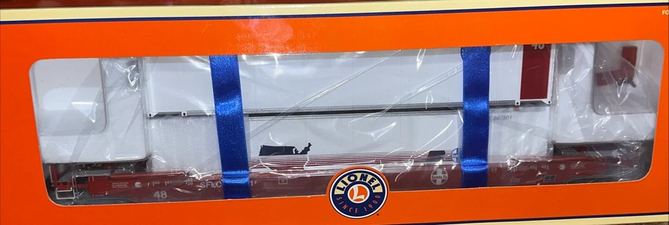 Lionel 6-27529 DIE-CAST SANTA FE 48’ Husky Stack Well Car #254221 O-Scale NEW - Image 2 of 3