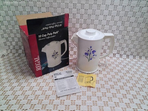 Vtg Regal Poly Perk Purple IRIS 7500 10 Cup Electric Percolator Coffee Maker