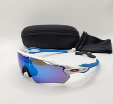 OAKLEY Custom RADAR EV PATH Polished White Blue Red USA w/ Galaxy Blue POLARIZED