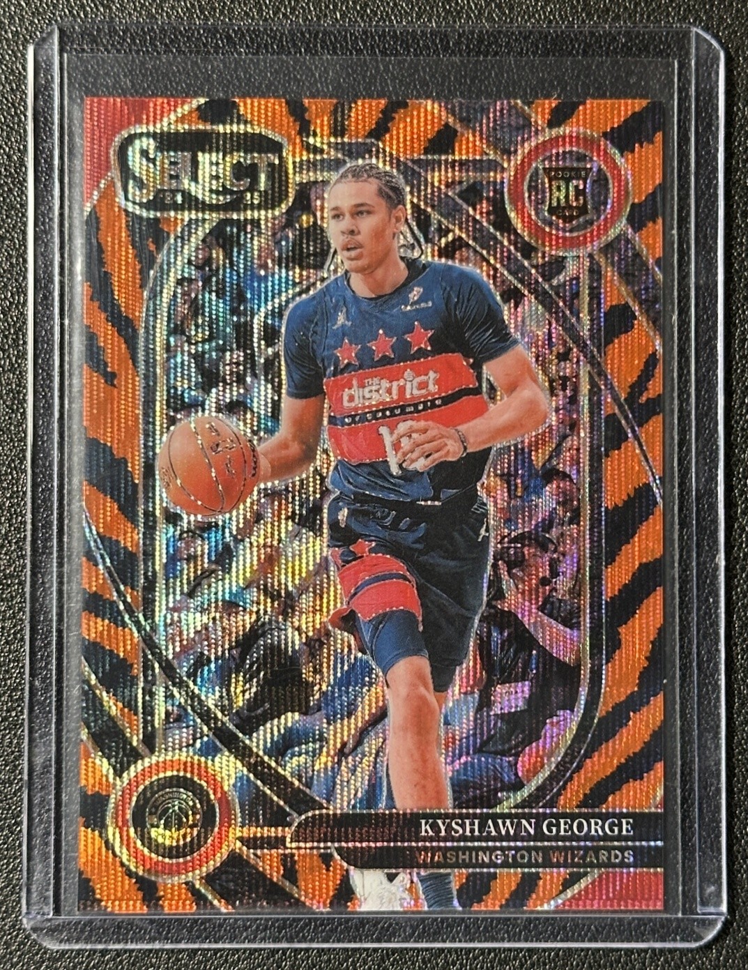 KYSHAWN GEORGE 2024-25 PANINI SELECT #285 ROOKIE COURTSIDE TIGER PRIZM SP