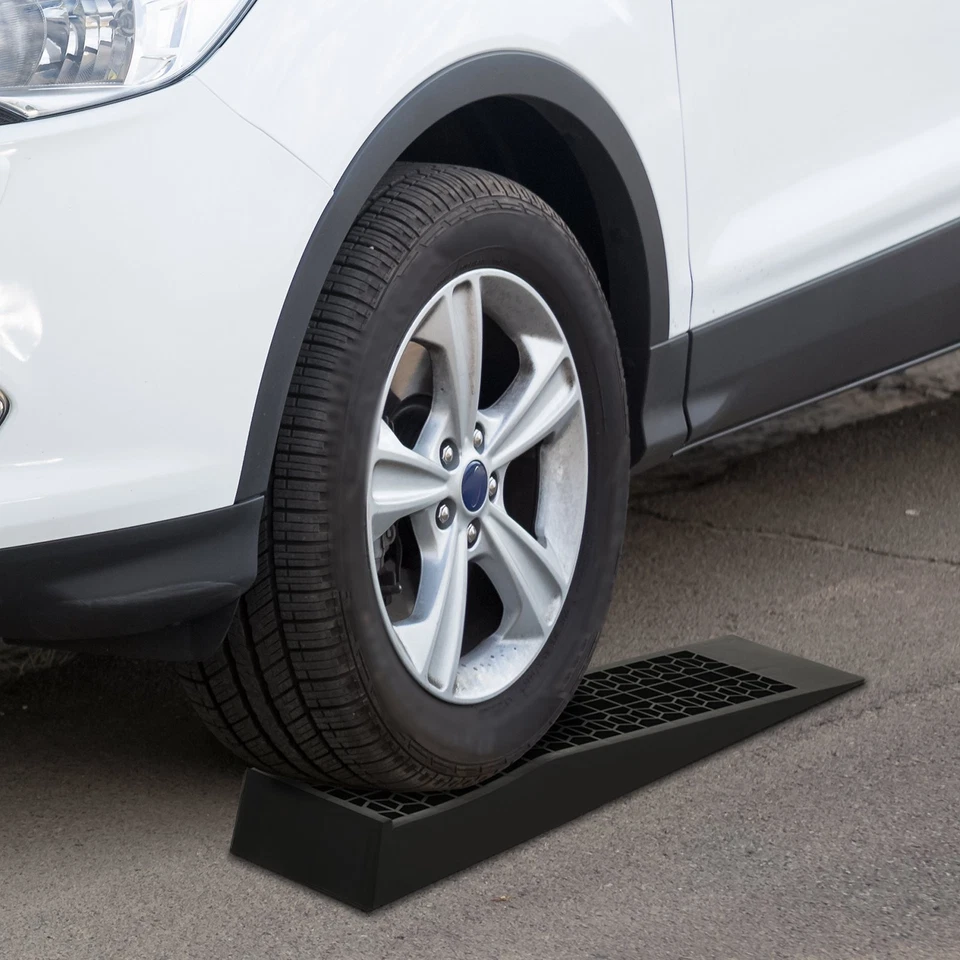 Pair of Low Entrance Car Curb Ramps Anti-Slip 3 Ton Capacity Garage Workshop