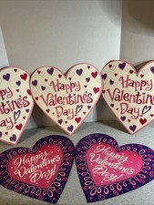 Happy Valentines Day Die Cut Hearts 5 Total
