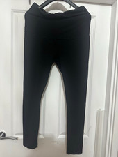 JoJo Maman Bébé Black Maternity Leggings Over Bump Stretch Waist Yoga E9979