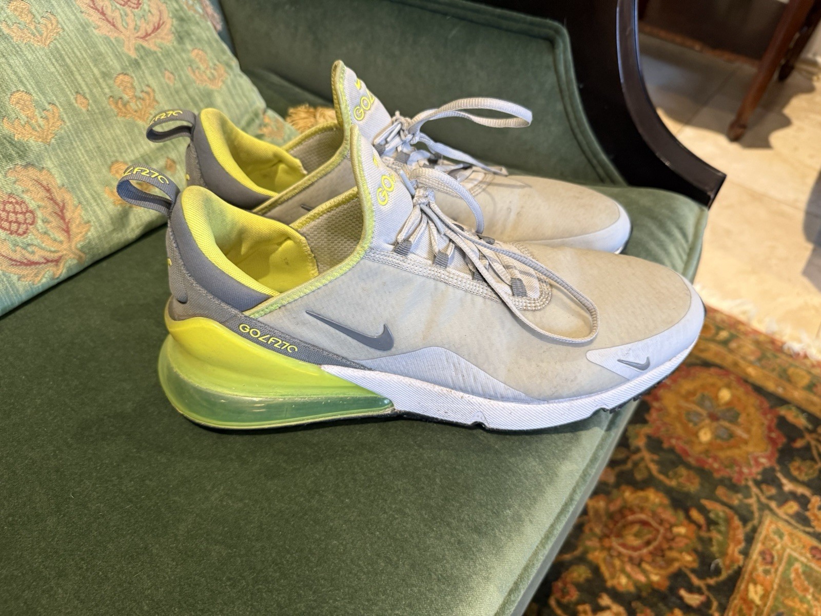 Sz Shoes Us 13 - Eur 47.5 Cream And Green Color
