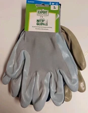 🌱🧤 3-Pack Expert Gardener Nitrile Garden Gloves – Size L – NEW!