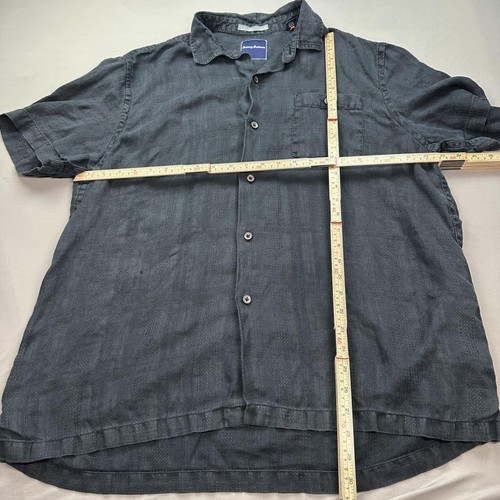 Tommy Bahama Shirt Mens XL Black Linen Camp Summer Beach Outfit - Picture 8 of 16