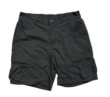 REI Co-op Shorts Mens Size 32" Gray Sahara Cargo Shorts Hiking Camping Quick Dry