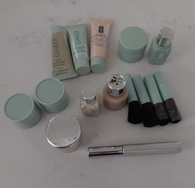 Vtg Clinique Lot Makeup Moisturizer Scrub Powder Blush Mascara Lotion Travel Sz