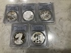 25th ANNIVERSARY SET OF SILVER EAGLE DOLLAR(5 coins) CERTIFIED,GRADED PCGS69 — photo 1