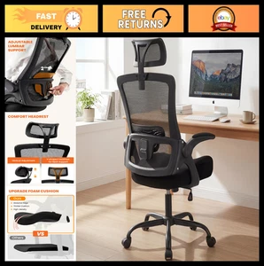 Ergonomic High Back Office Chair - Comfy Gaming Desk Chair with Mesh Seat, Adjus