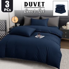 3 PCS Duvet Quilt Cover Bedding Set & Pillow Cases Single Double King Super King