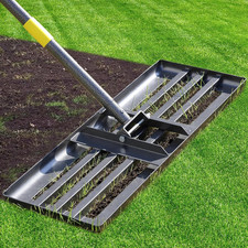 Large Lawn Leveling Rake - Heavy Duty 30"X10" Stainless Steel Leveler Plate,Rein