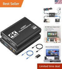 Plug & Play 4K HDMI Capture Card - Low-Latency Streaming for All Consoles