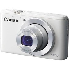 Canon PowerShot S200 Digital Camera White, f/2.0, 24mm Wide Angle, 5x Optical