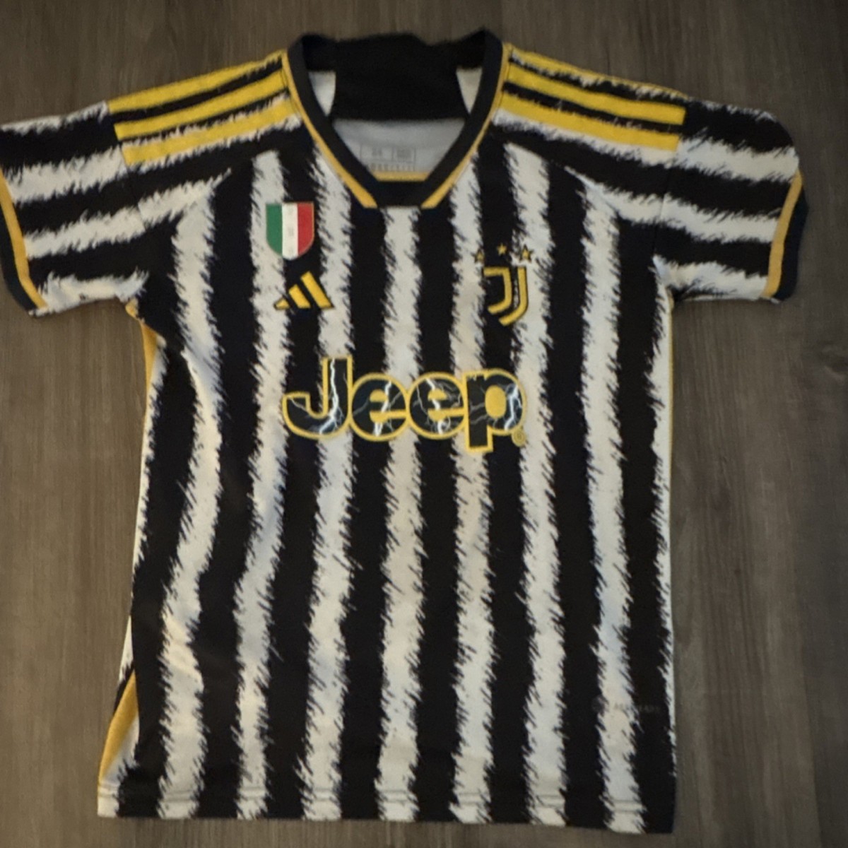 adidas Juventus Soccer Jersey Black White Yellow Jeep Sponsor