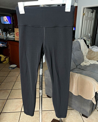 Athleta Black High Rise Ankle Leggings S Nylon/Spandex Stretch Yoga Gym