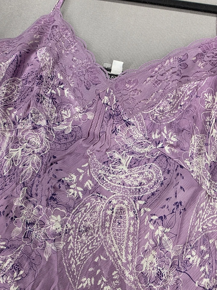 Camiseta sin mangas Babydoll con correa de espagueti 100 % seda Emanuel Ungaro 16 cachemira Y2K nueva con etiquetas Foto 2 de 4