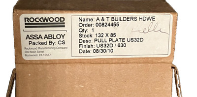 Rockwood 132 x 85 3.5x15 Push Pull Plate ROUND Corners US32D 3-5/8 x 15-1/8 