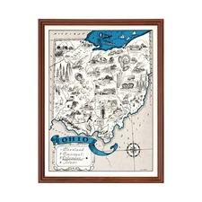 Old Map of Ohio 1931 - Vintage Ohio Art