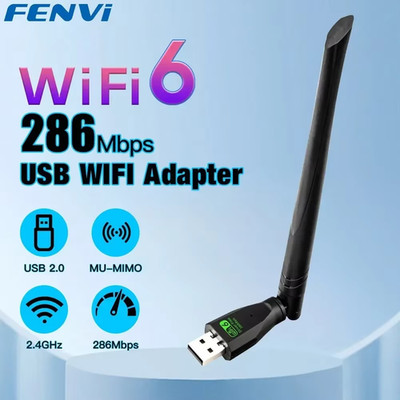 USB WLAN Adapter 286Mbps USB 3.0 WiFi Stick Dual Band 2,4GHz Antenne PC Dongle 6