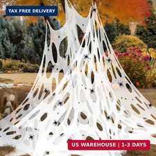 Geelin 2000 Sqft Beef Netting White Spider Web Halloween Decorations