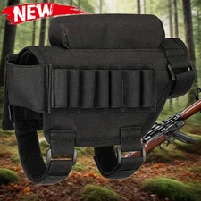 Tactical Buttstock Rifle Cheek Rest Pad Shell Holder Carrier Ammo Portable Pouch