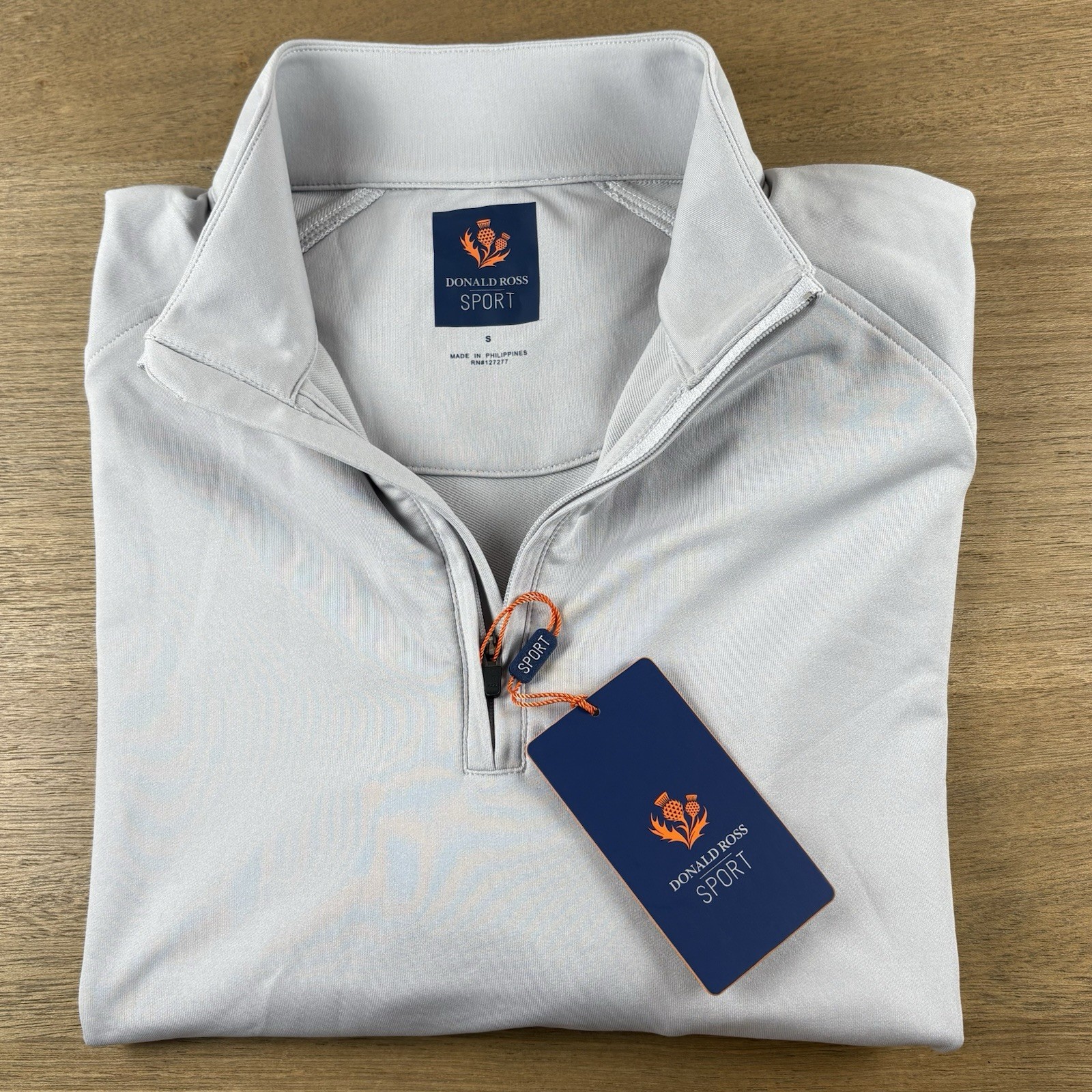 Donald Ross Sport “Alex” 1/4 Zip Pullover Mens S Gray Golf Performance $175 NEW