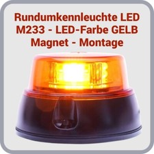Rundumleuchte Warnleuchte 48 LEDs  M233 Magnet-Montage - gelb ECE-R65